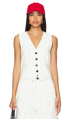 PISTOLA Vero Vest in Le Blanc Pinstripe from Revolve.com | Revolve Clothing (Global)