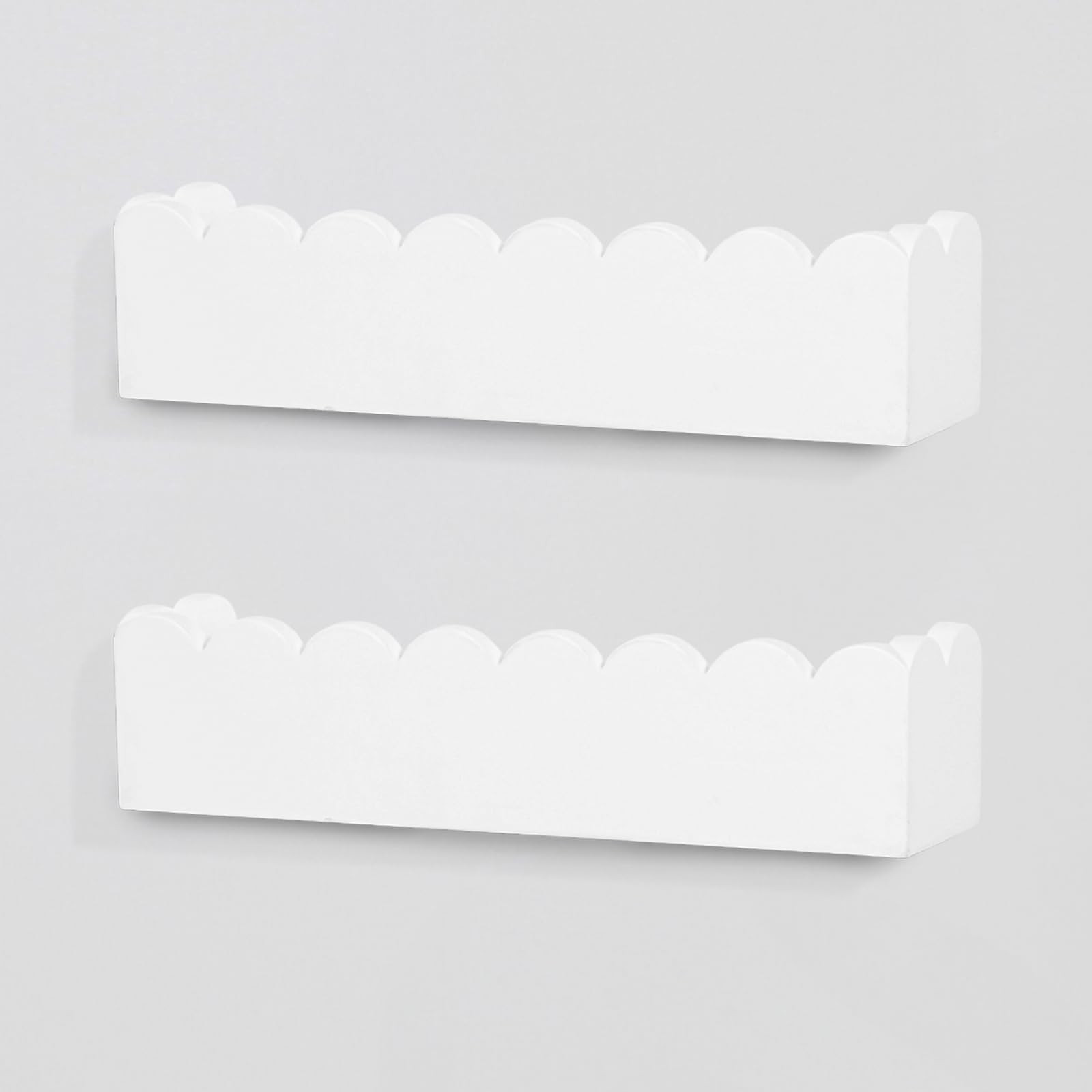 PHOENANCEE Scalloped Shelves,Nursery Bookshelf Set of 2,Kids Floating Book Shelves Wood,Baby Toys... | Amazon (CA)