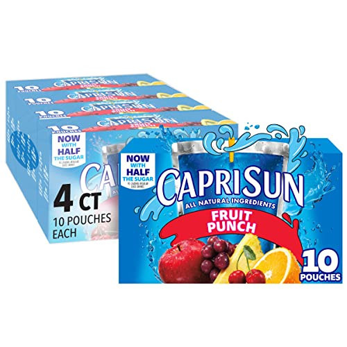 Capri Sun Fruit Punch Naturally Flavored Juice Drink Blend, 40 ct Pack, 4 Boxes of 10 Pouches | Amazon (US)
