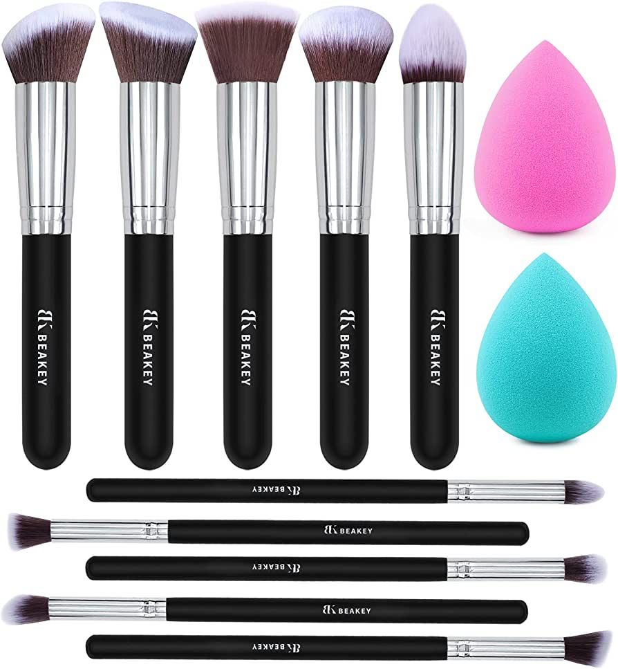 BEAKEY Diversity Blush Brushes 12Pcs Makeup Kit, Premium Synthetic Kabuki Foundation Face Powder ... | Amazon (US)