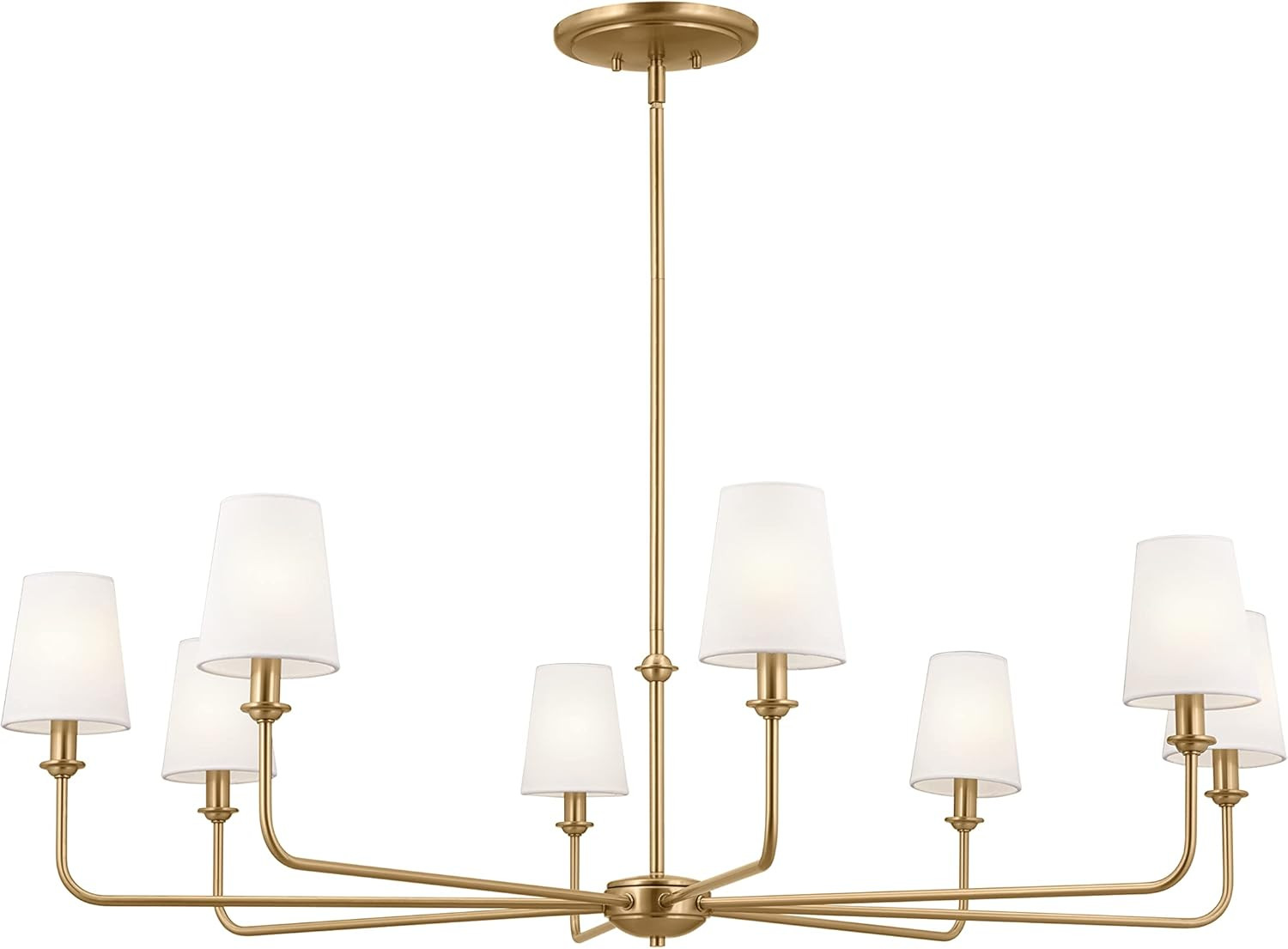 Kichler Pallas 8-Light Chandelier in Brushed Natural Brass, Classic Ceiling Light Fixture with Op... | Amazon (US)