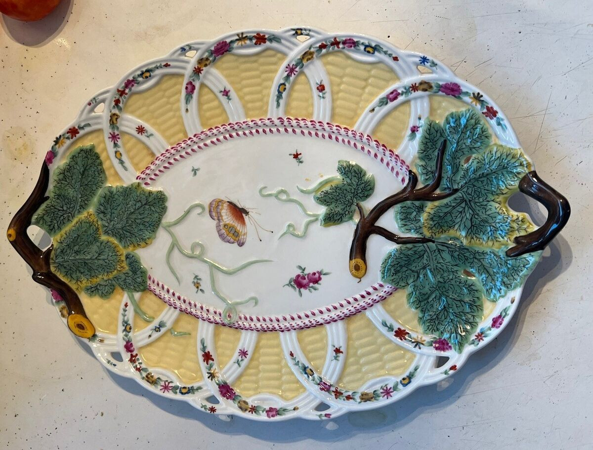 Vintage Chelsea House Platter 14”Butterfly Flowers Trees Oval Decoraive Only  | eBay | eBay US