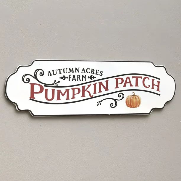 Metal Fall Wall Décor - Hanging Harvest Pumpkin Patch Sign - Vintage Autumn Home Accent - Walmar... | Walmart (US)