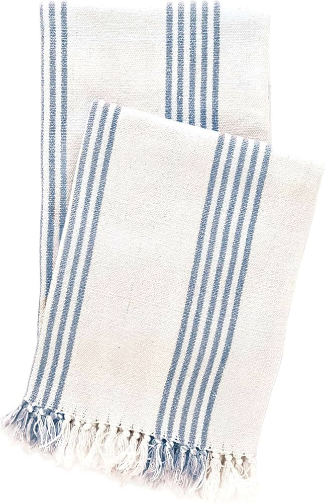 Ibiza French Blue Throw, 50" X 70", Blue Stripe Pattern | Amazon (US)