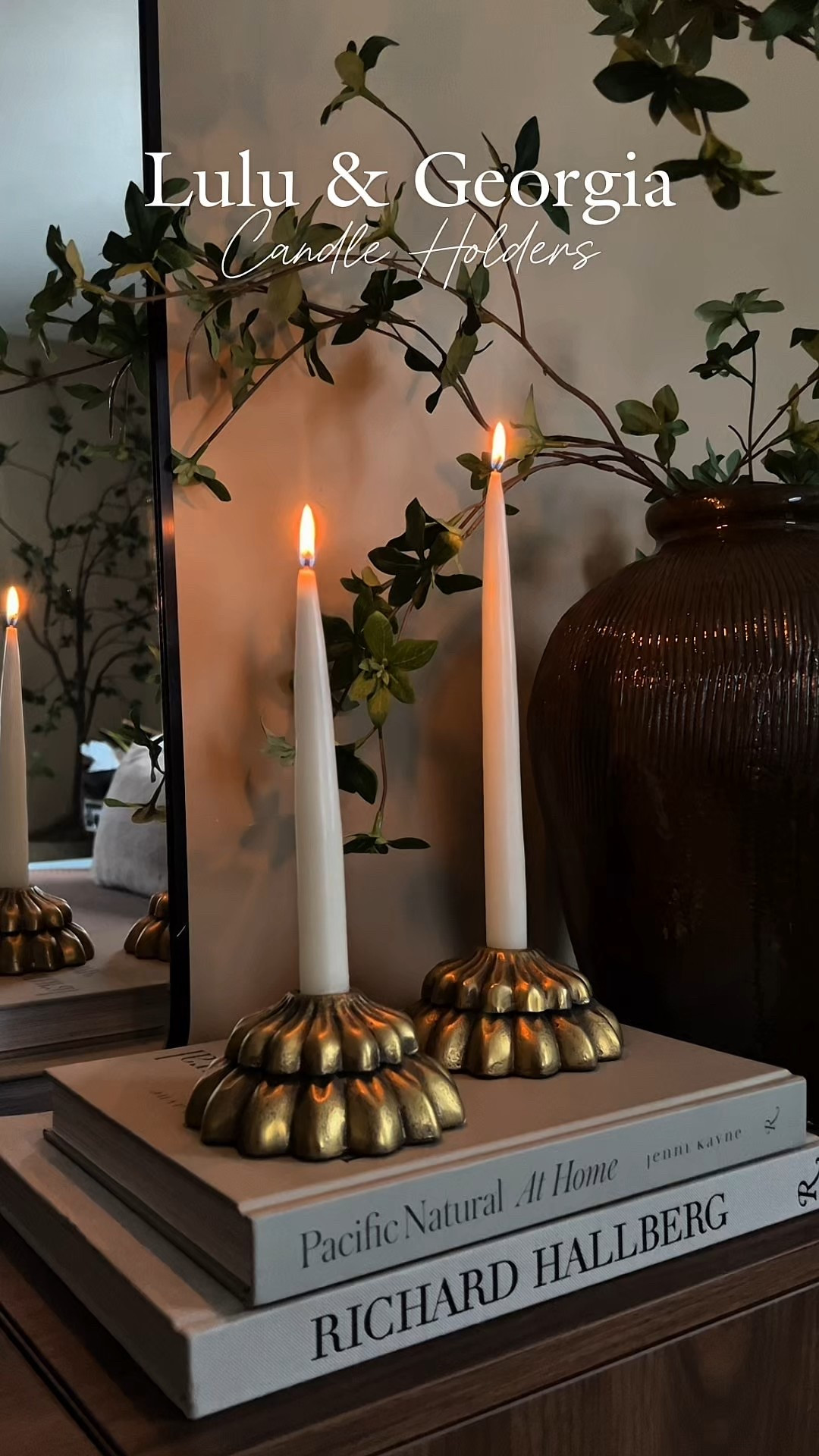 In love with these candle holders from Lulu & Georgia. This is my first time purchasing anything from them and I am pleased with my purchase. I just wish the flat candle holder was the same tone as the other two taller ones. 

#LTKSeasonal #LTKHome #LTKWatchNow