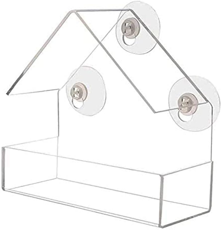Window Bird House Feeder with Extra Strong Suction Cups Clear Bird Seed Holder for Outside Birdho... | Amazon (US)