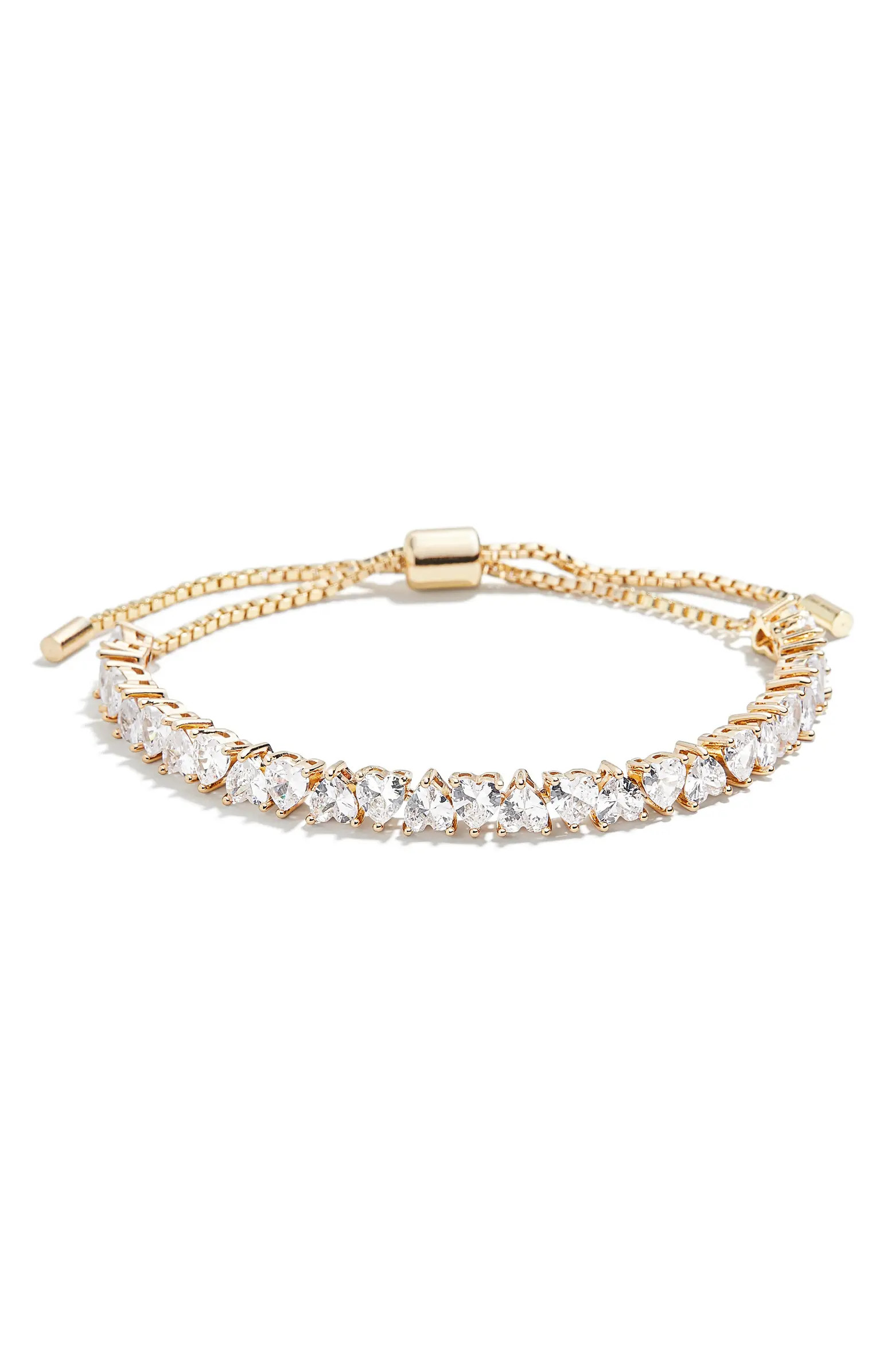 BaubleBar Asha Cubic Zirconia Heart Slider Bracelet | Nordstrom | Nordstrom
