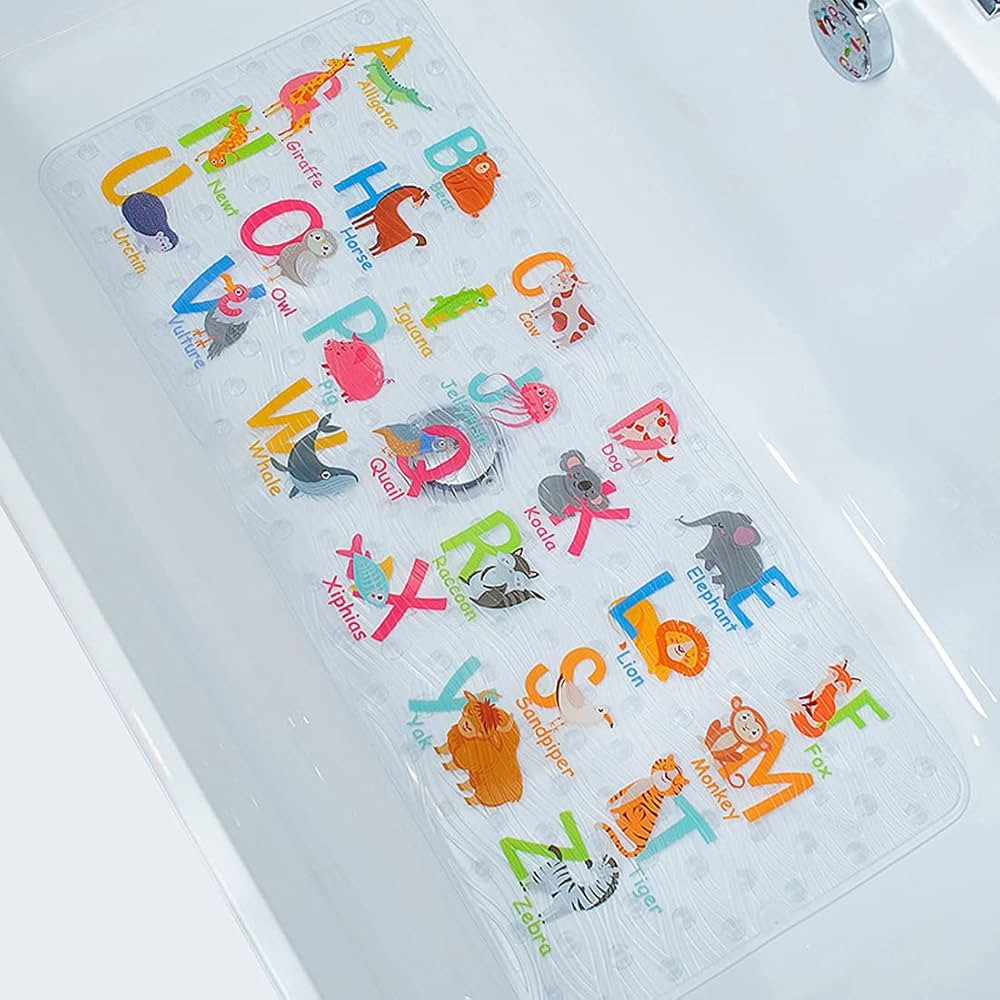 Bath Mats for Tub Kids - Large Cartoon Non-Slip Bathroom Bathtub Kid Mat for Baby Toddler Anti-Sl... | Amazon (US)
