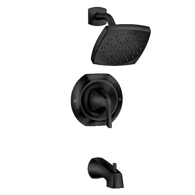 Moen  Lindor Matte Black 1-Handle Bathtub and Shower Faucet | Lowe's