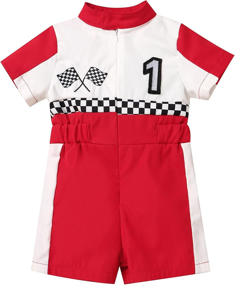IBTOM CASTLE Baby Race Car Driver Outfit Boys Girls 1st 2nd Birthday Cake Smash Photoshoot Clothe... | Amazon (US)