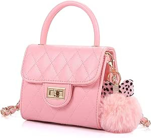 Qiuhome Girls Purse Bag Cute Toddler Crossbody Handbag for Kids (Pink) | Amazon (US)