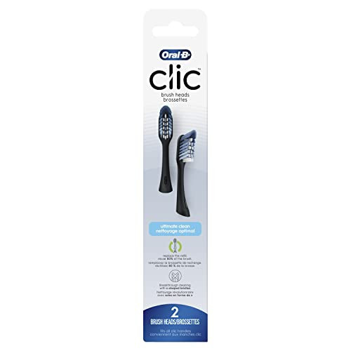 Oral-B Clic Toothbrush Ultimate Clean Replacement Brush Heads, Black, 2 Count | Amazon (US)