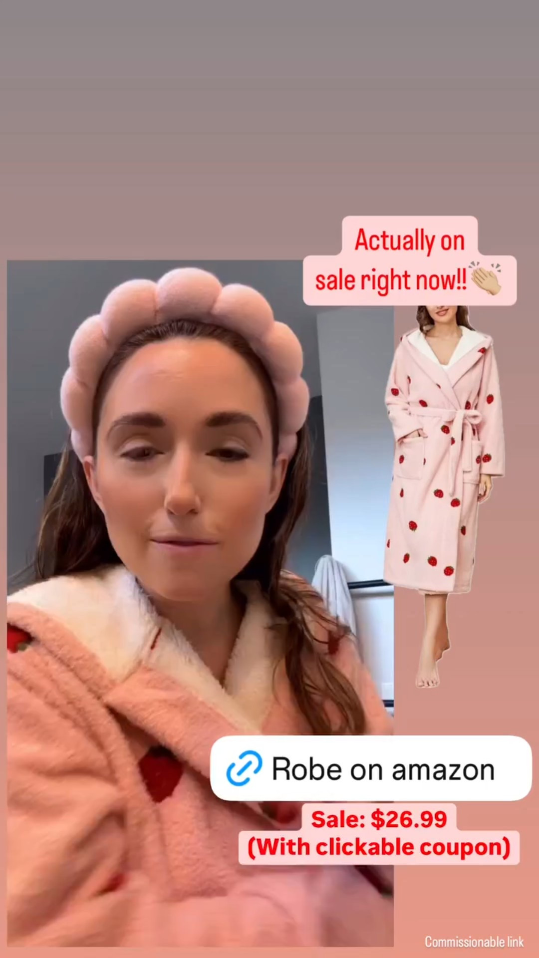 Cozy soft Amazon robe! Feels like a barefoot dreams blanket!! Love this strawberry print for Valentine’s Day 🩷
Sale: $25.19-29.69
(With clickable coupon) #LTKWatchNow 


#LTKselfcare #LTKgrwm #LTKSeasonal