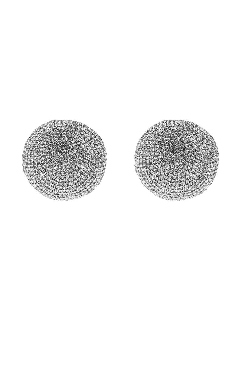 OVERSIZED BLING STUD EARRING IN SILVER | AKIRA