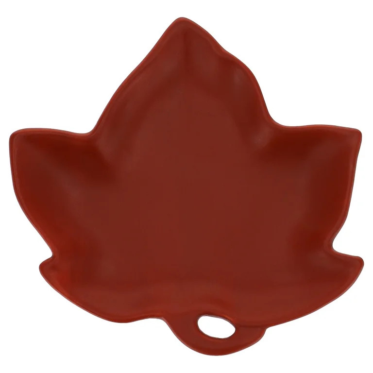 Ceramic Maple Leaf Decorative Tray, Brown, 6", Fall by Way To Celebrate | Walmart (US)