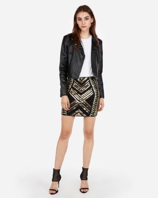 High Waisted Sequin Mini Skirt | Express