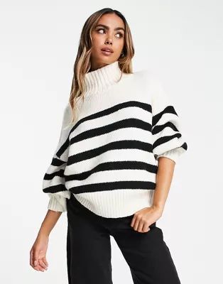 ASOS DESIGN high neck sweater in stripe | ASOS (Global)