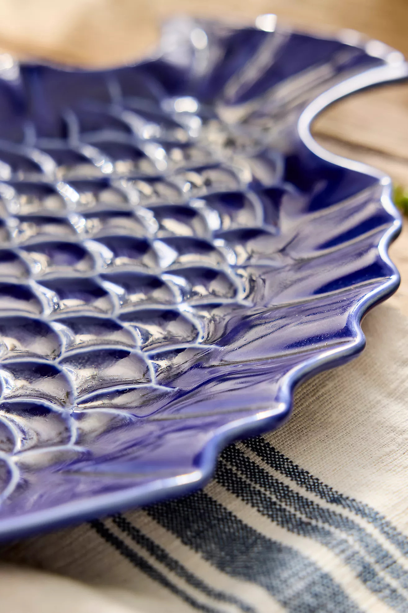 Fish Etched Stoneware Serving Platter | Anthropologie (US)