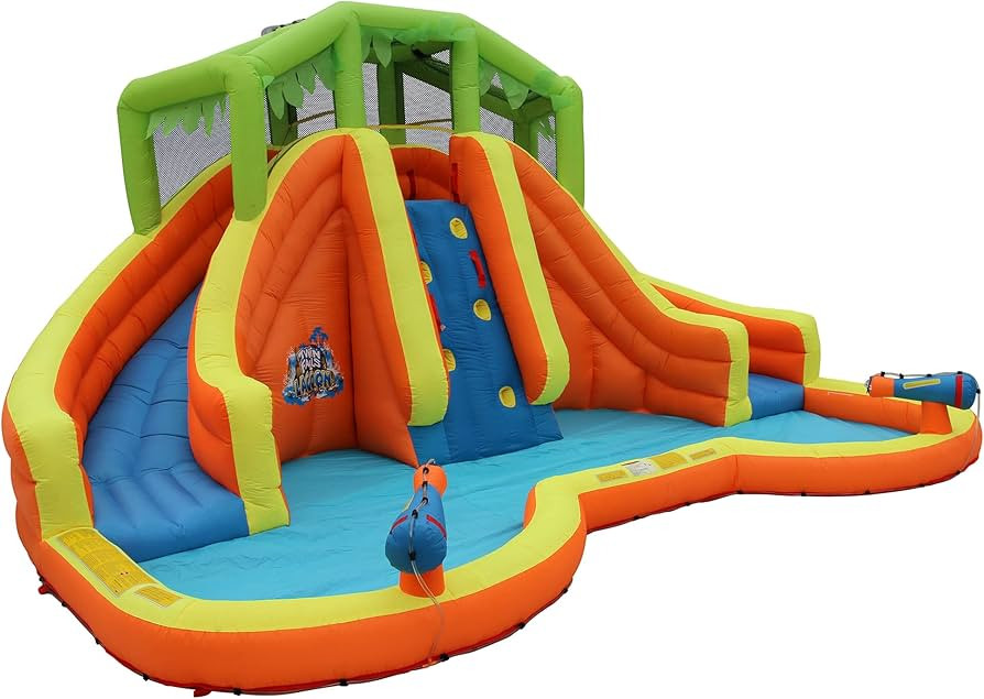 BANZAI Twin Falls Lagoon, Length: 16 ft 8 in, Width: 11 ft 10 in, Height: 8 ft 4 in, Inflatable O... | Amazon (US)