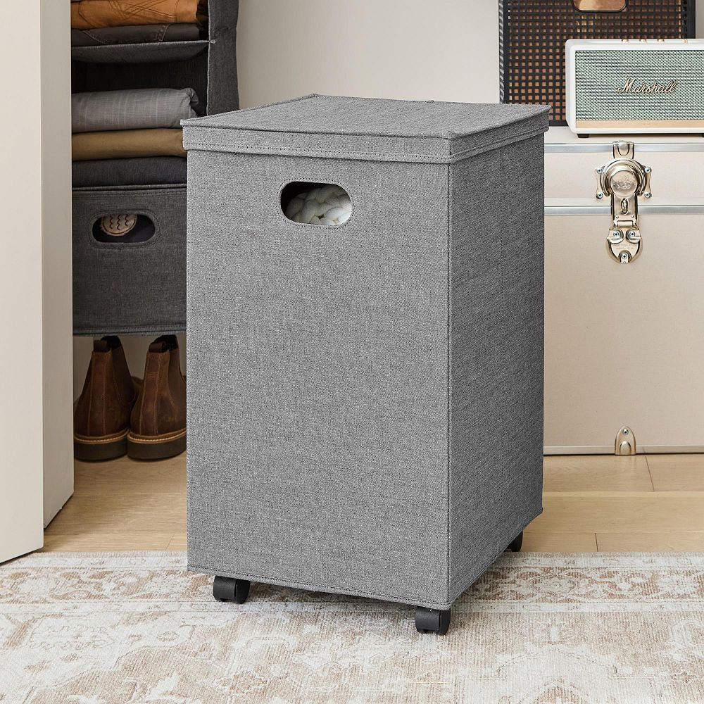 Rolling Lidded Laundry Hamper | Pottery Barn Teen