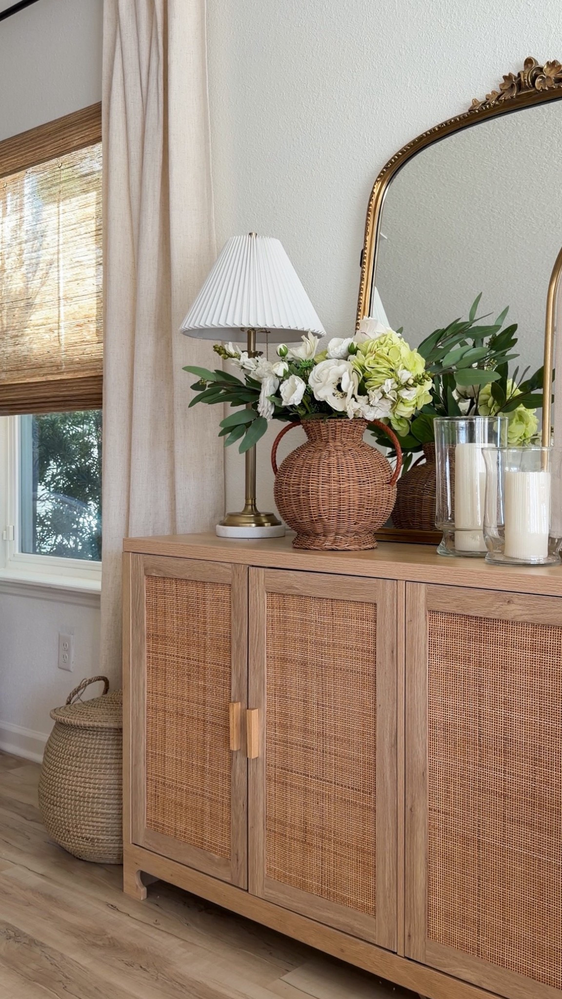 Here are some similar lamps to mine also my woven vase I found at TjMaxx looks similar to the McGee and Co …and for my no drill woven shades you can use my code HOMEOFUANDME10 

#LTKHome