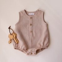 Baby Linen Bubble Onesie, Romper | Color Beige | Etsy (US)