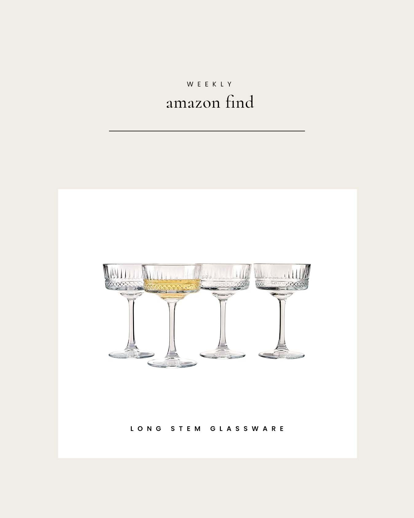 Weekly Amazon Find : Long Stem Glassware 

 

#LTKfoodie #LTKHome #LTKFindsUnder50
