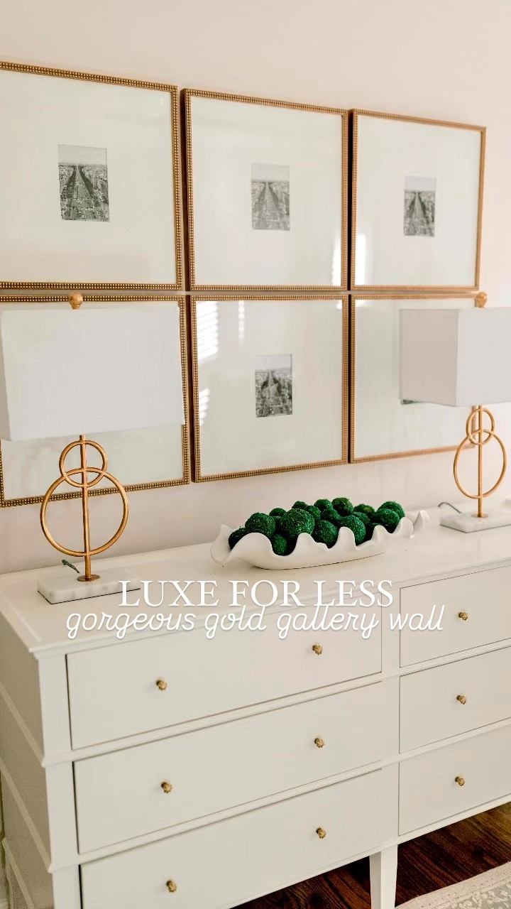 Luxe for Less gallery wall with @Wayfair!! You won’t want to miss all of the #Wayfair Cyber Monday sales where you can save up to 80% off + FREE shipping #Wayfairpartner 

See below for more gallery wall details #onlyatwayfair 

Gallery Wall Details : Gorgeous aged gold finish frames come in a set of 6 / Already matted with more picture size options / Glass front / Come in 4+ finish options (black, brown, gold, silver) / frames are 19in X 19in 

#LTKCyberWeek #LTKSaleAlert #LTKHome