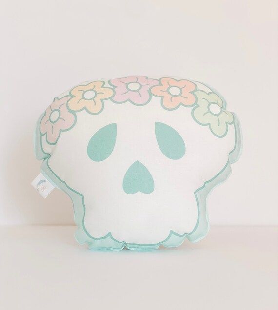 boho skull halloween pillow; boho halloween; cute halloween pillow; kids halloween pillows | Etsy (US)