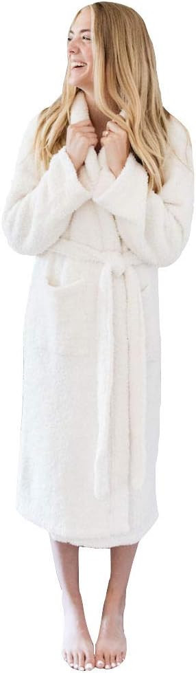 Saranoni Bamboni Women's Robe Soft Rayon from Bamboo Bathrobe Sleepwear Loungewear, Ivory | Amazon (US)