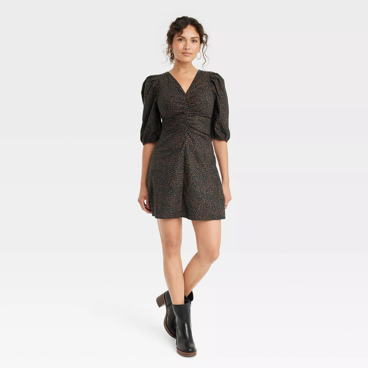 Women's Elbow Puff Sleeve Ruched Mini Dress - Universal Thread™ | Target