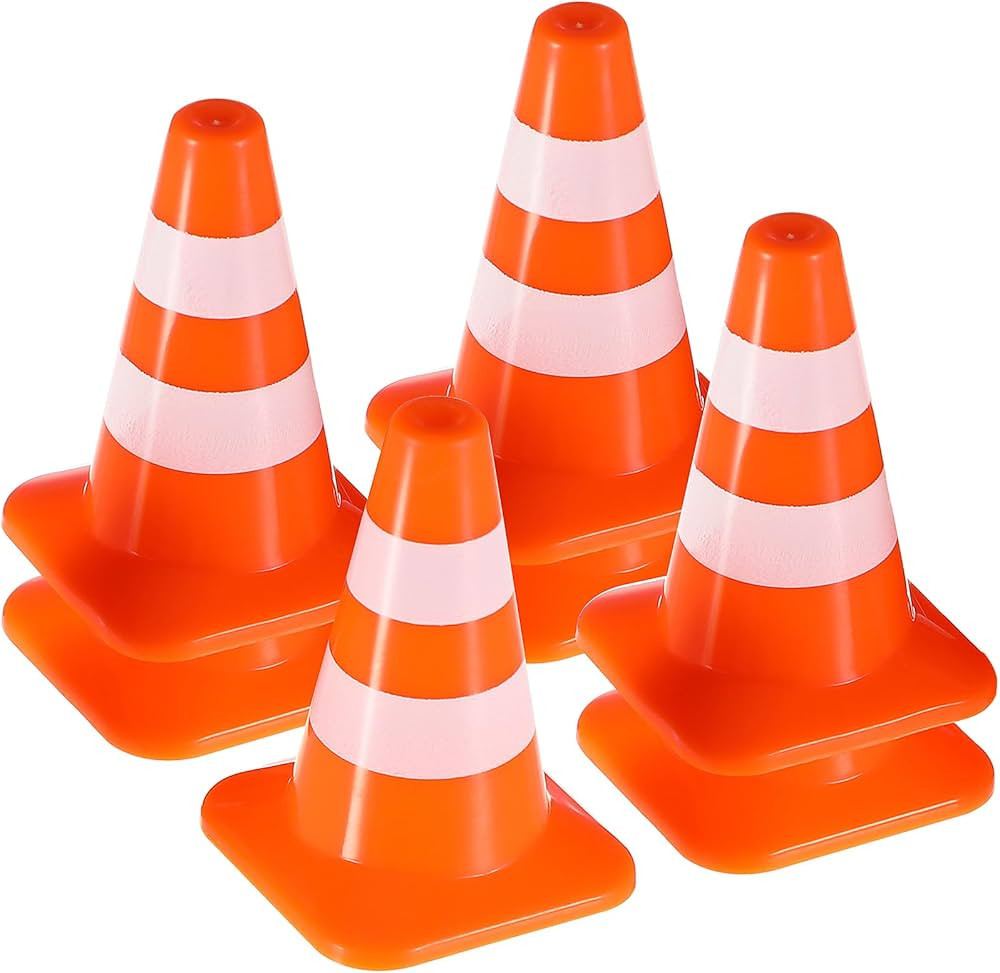 STOBOK Construction Cones 14pcs Miniature Road Cone Orange Mini Traffic Cones Toy Plastic Sign Ro... | Amazon (US)