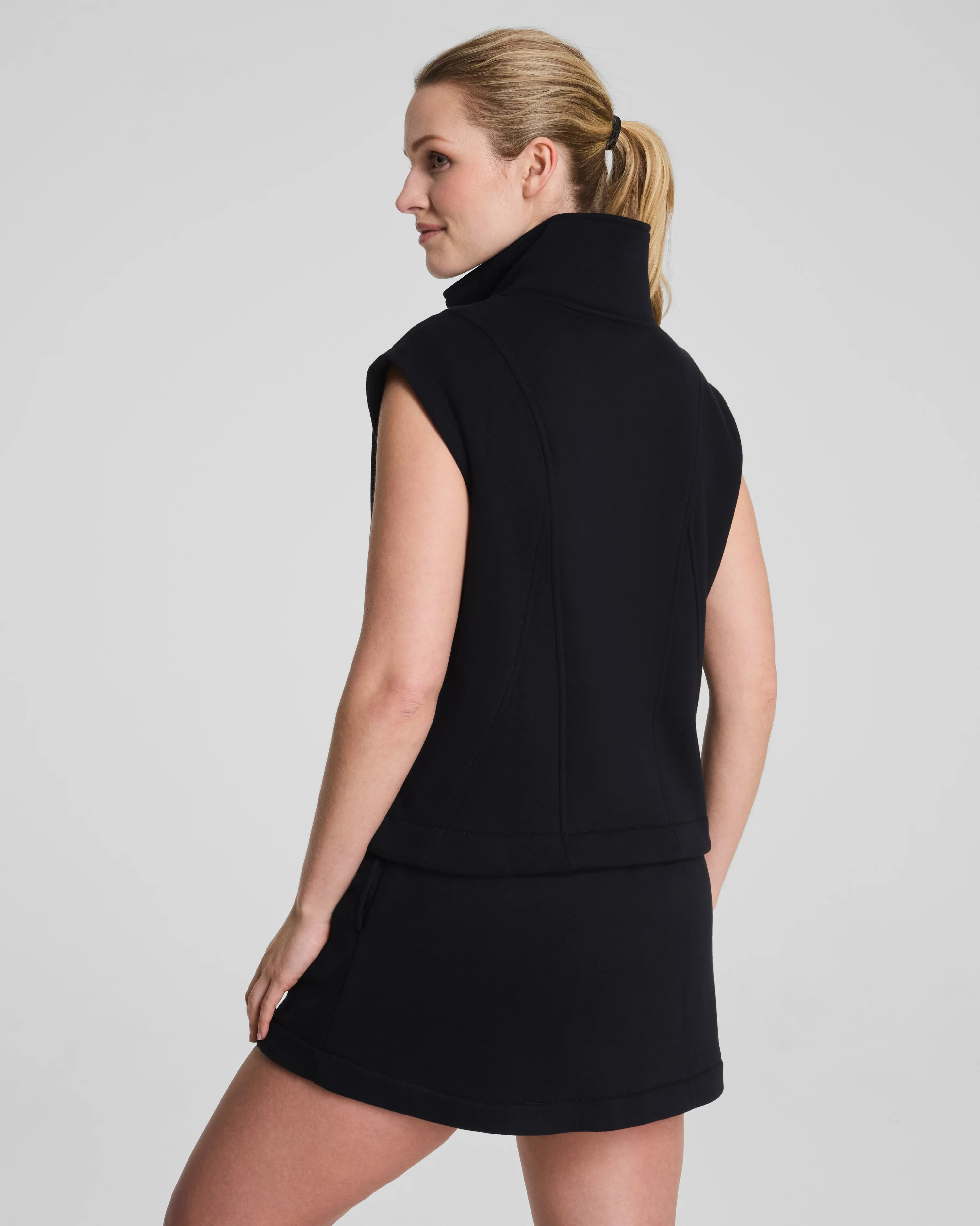 SPANX® BoostUp Cotton Fleece Half Zip Vest | Spanx