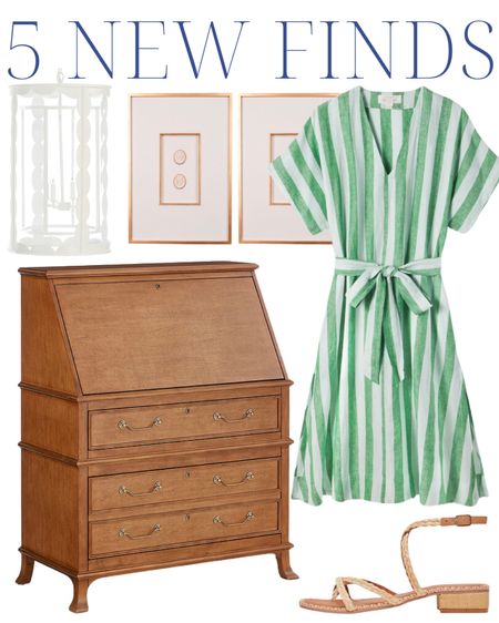 5 new finds! Linen dress, green dress, striped dress, spring dress, spring OOTD, preppy style, classic style, traditional home, classic home, Ballard Designs, woven sandals, secretary desk, intaglios, scalloped white light, chandelier, pendant light, white pendant, white entry light, classic desk, home decor, gradmillennial home, coastal home, southern home, southern style, classic preppy style

#LTKstyletip #LTKhome
