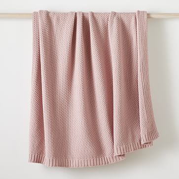 Cotton Knit Throw - Pink Stone, 50x60 | West Elm (US)