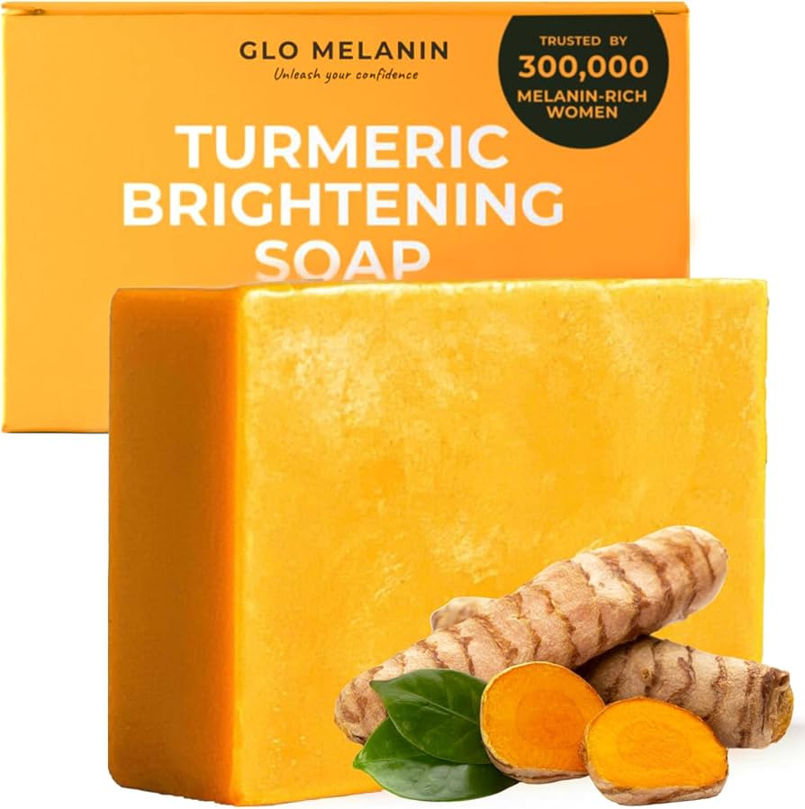 Glo Melanin Organic Turmeric Soap for Dark Spots, Turmeric Soap for Face, All Natural Turmeric Fa... | Amazon (US)