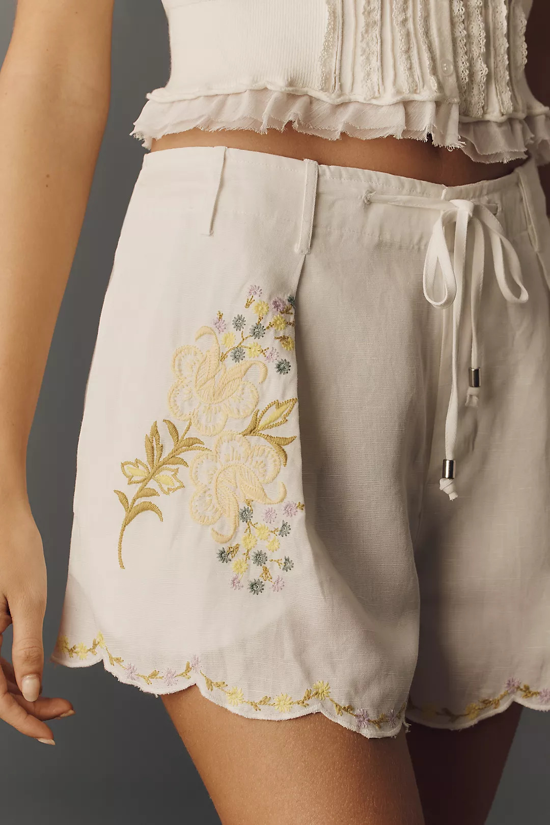 By Anthropologie Scalloped Embroidered Shorts | Anthropologie (US)