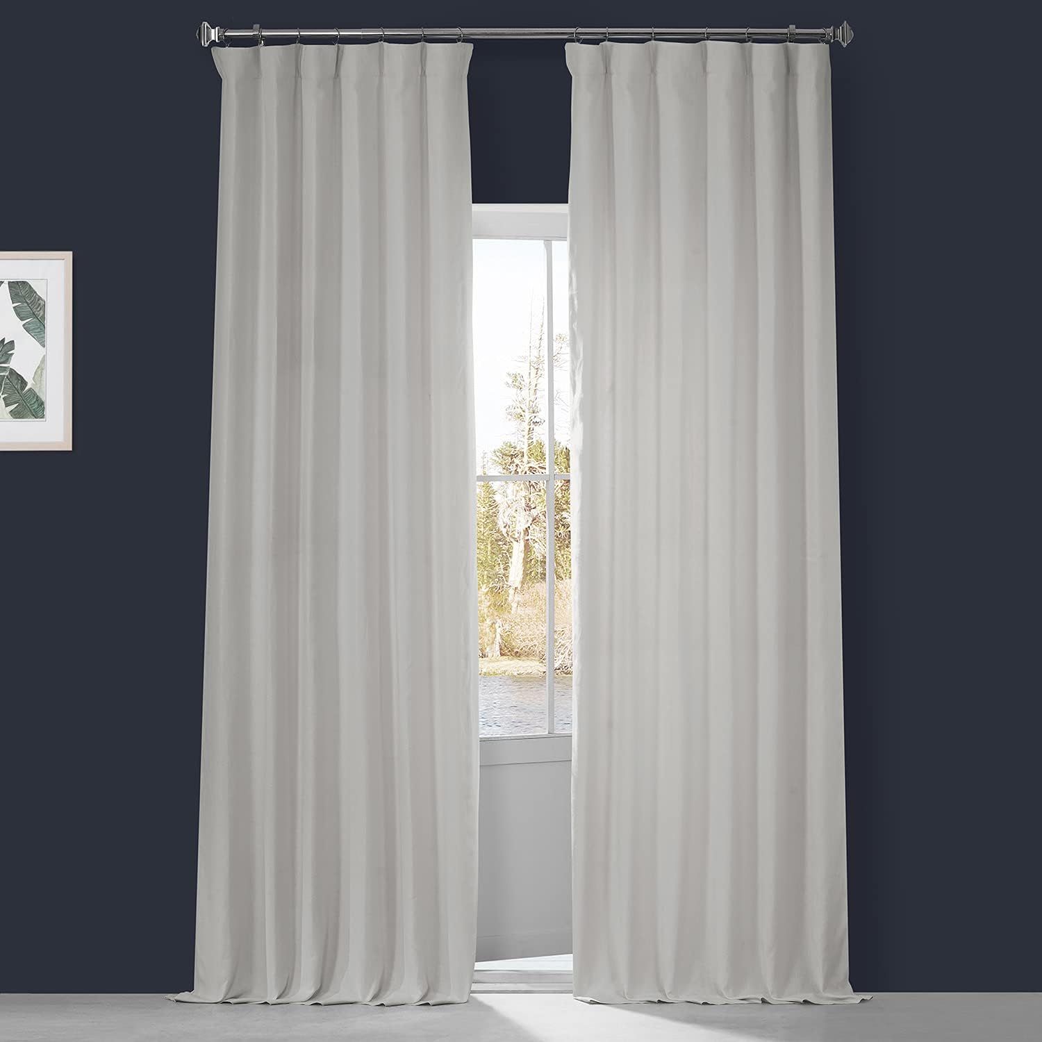 HPD Half Price Drapes LN-XS17 French Linen Curtain (1 Panel), 50 X 96, Crisp White | Amazon (US)