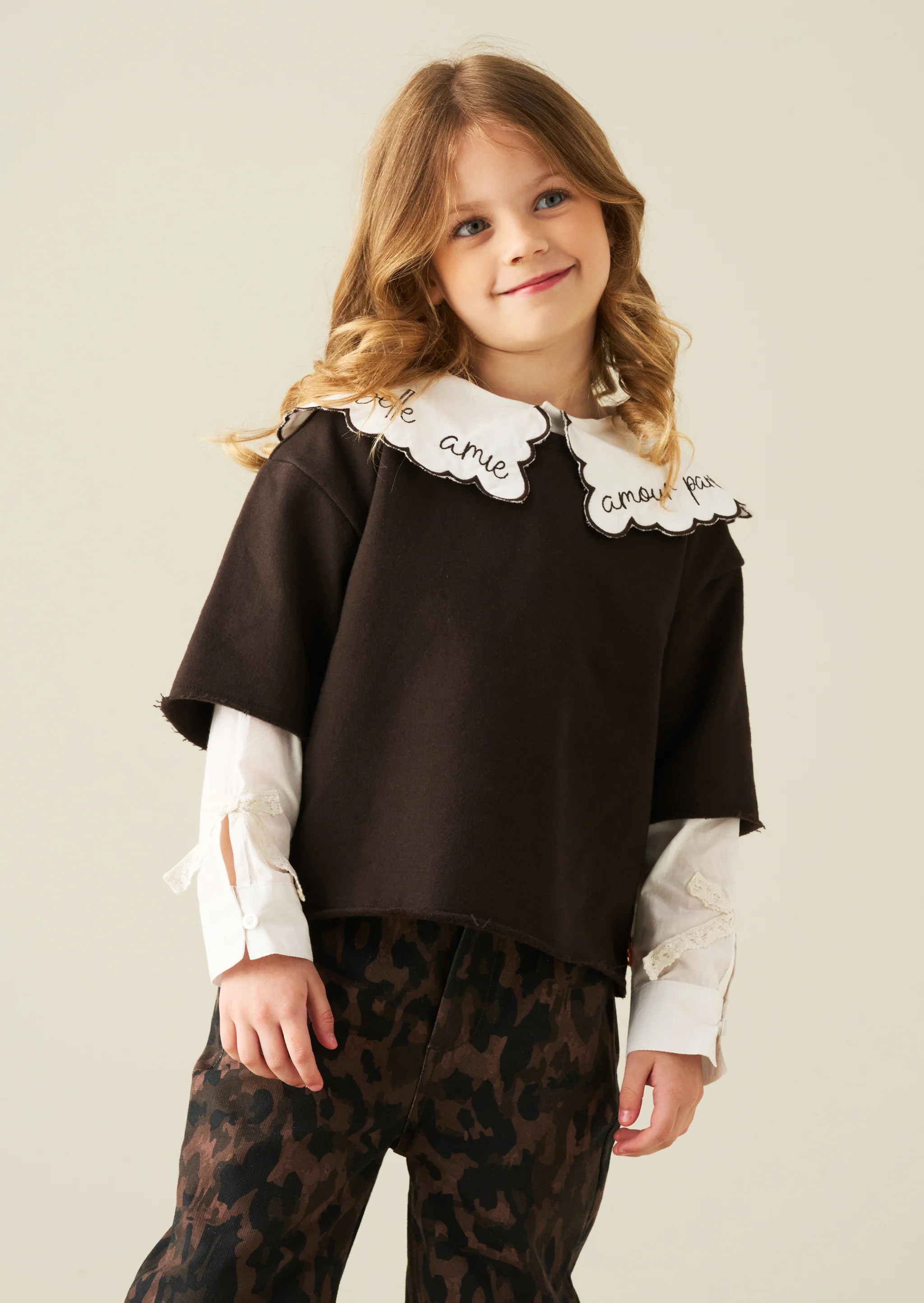 Haddie Lace Bow Mock Layered Sweat | Angel and Rocket