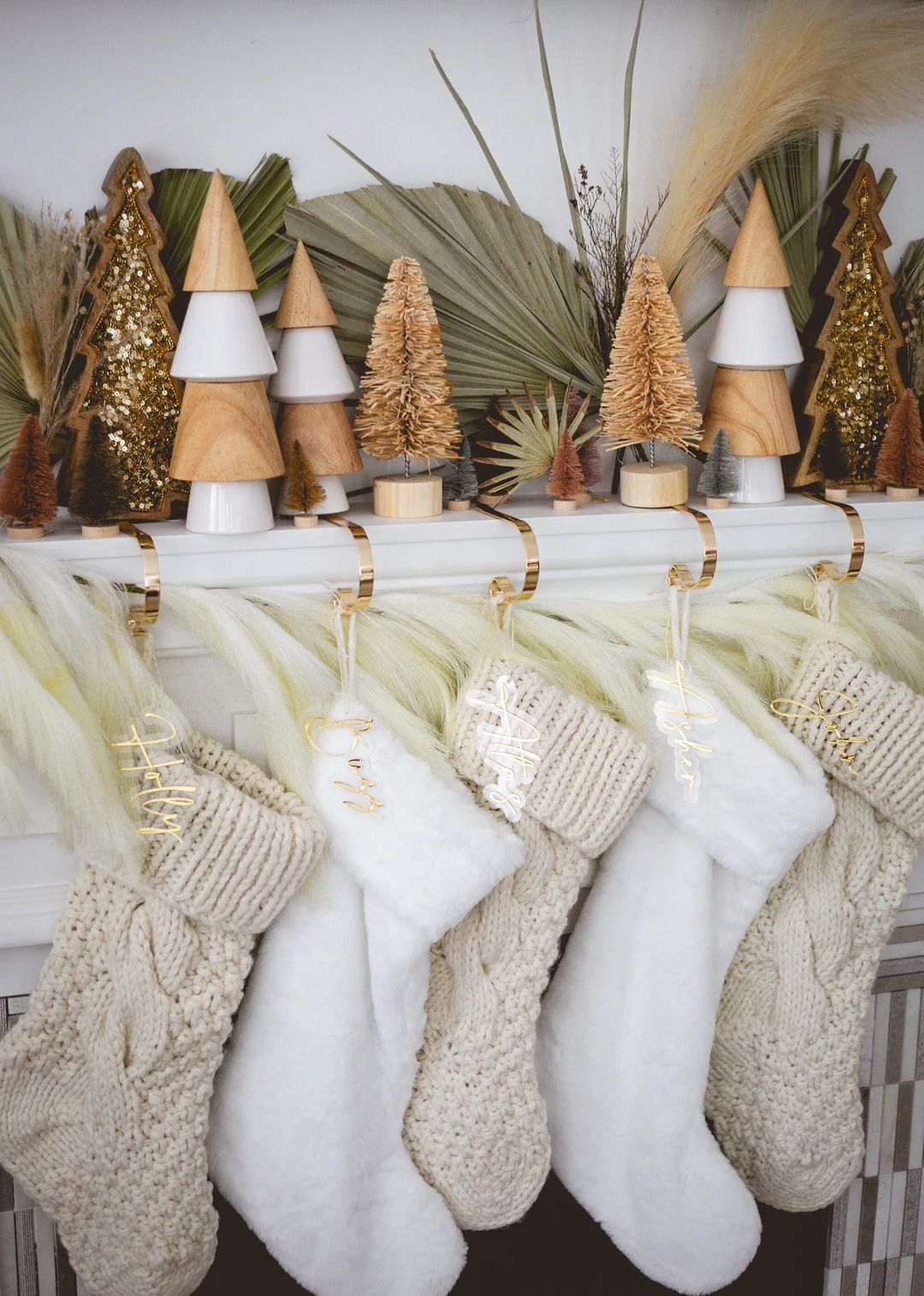 Gold Christmas Stockings Name Tags Acrylic Names for Stocking - Etsy | Etsy (US)