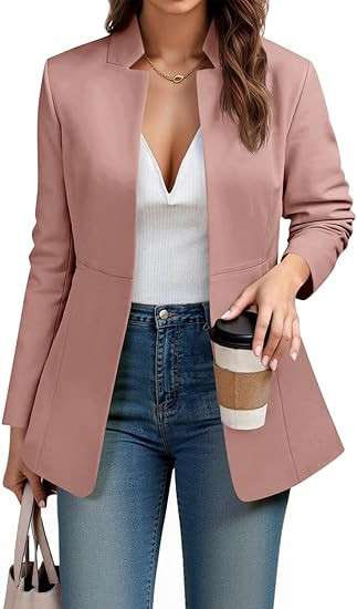 Cicy Bell Womens Business Casual Blazer Long Sleeve Open Front Notch Stand Collar Blazer Work Off... | Amazon (US)