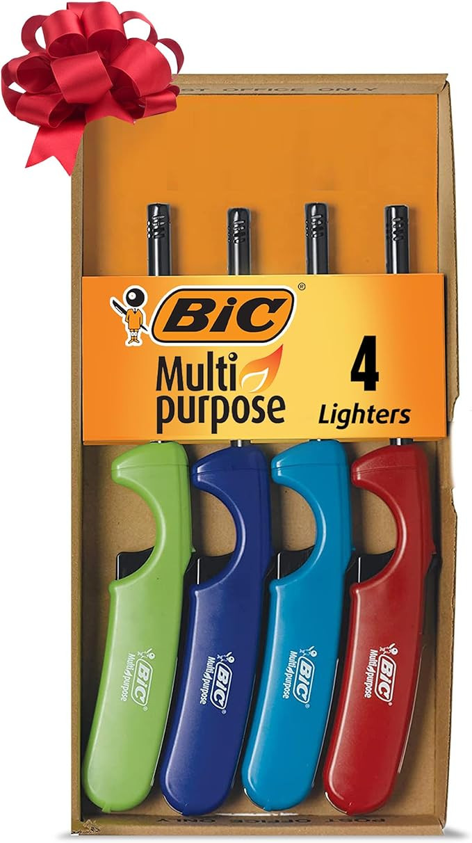 BIC Multi-Purpose Lighters, Reliable and Safe Candle Lighter, Assorted Colors, 4-Pack (Colors May... | Amazon (US)