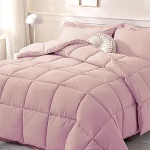DOWNCOOL Comforters Queen Size, Duvet Insert,Light Pink All Season Duvet, Lightweight Quilt, Down... | Amazon (US)