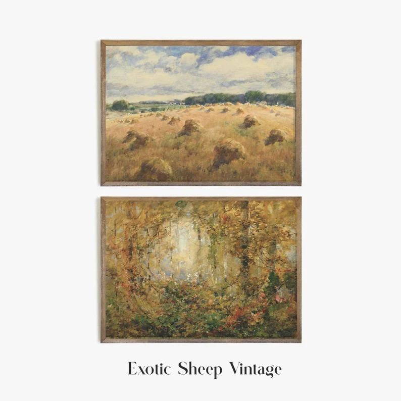 Fall Painting Set | Autumn Painting | Country Painting | Autumn Home Decor | Gallery Wall Art | A... | Etsy (US)