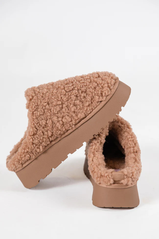 Tilly Camel Sherpa Platform Slipper DOORBUSTER | Pink Lily