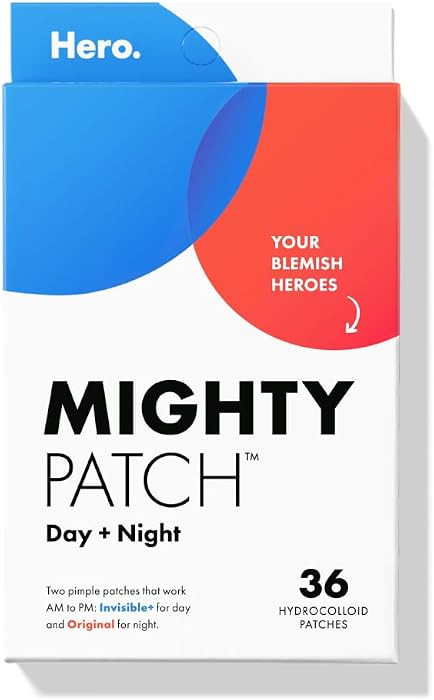Mighty Patch Hero Cosmetics Day and Night Acne Pimple Patches, 36 Ct | Amazon (US)