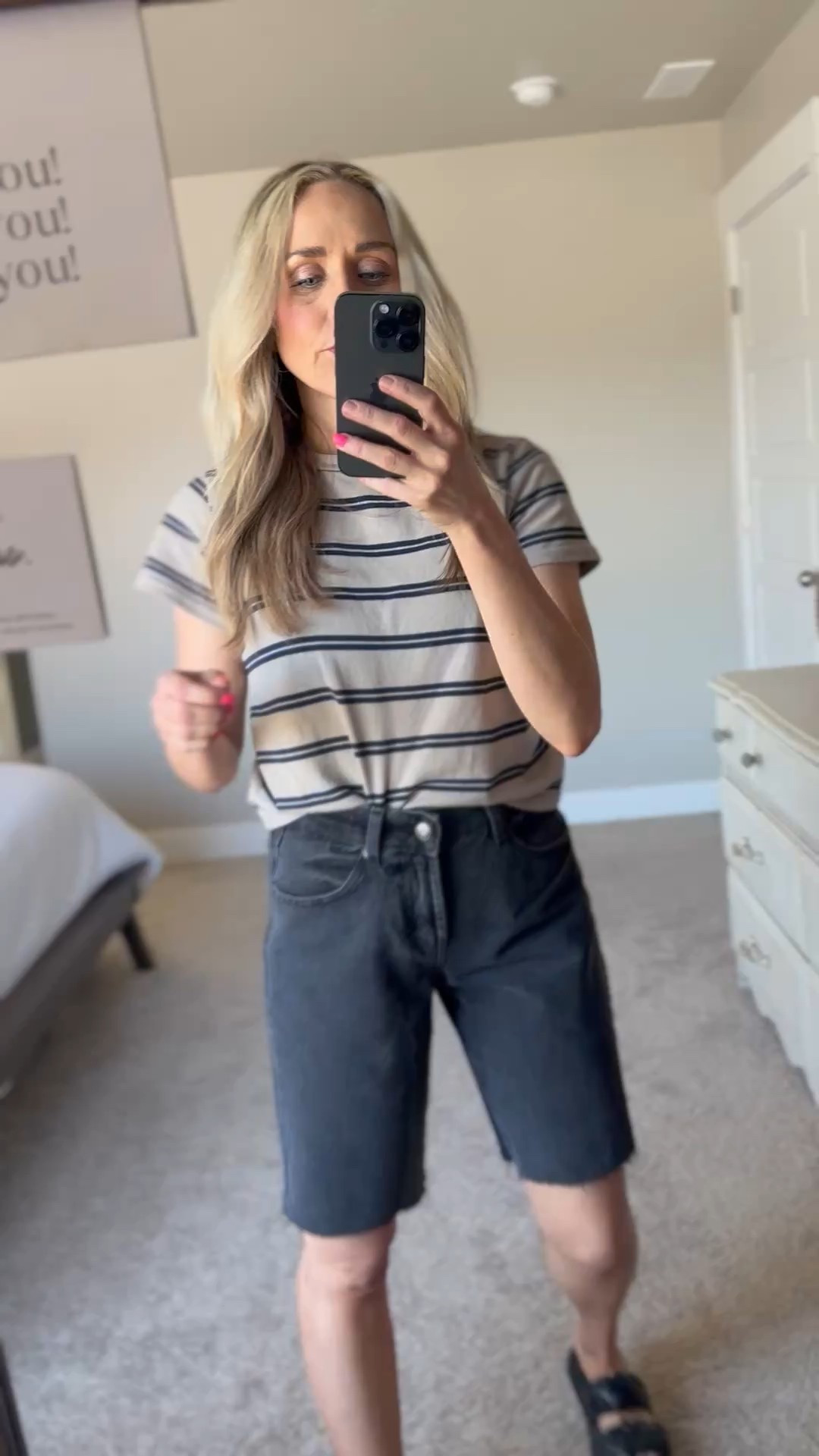 Bermuda shorts that are actually so dang cute!! Love love love this style.

Great length, not too tight on the legs and under $30.  I also got these in a denim wash.  These would probably get my overall pick for price and fit!

In my true to size. If you’re in-between sizes, go down. 

#LTKStyleTip #LTKFindsUnder50 #LTKSeasonal