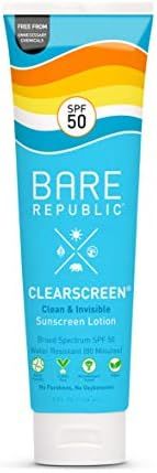 Bare Republic Clearscreen Sunscreen & Sunblock Body Lotion with Vitamin E, Broad Spectrum SPF 50,... | Amazon (US)