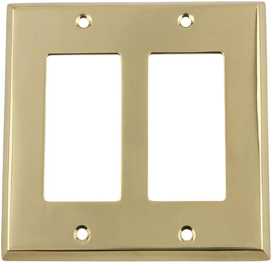 Nostalgic Warehouse 720062 New York Switch Plate with Double Rocker, Unlacquered Brass | Amazon (US)