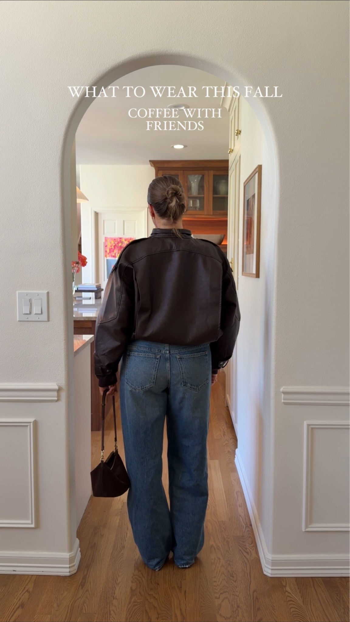 Jeans size 30 they have a nice looser fit without sizing up! Size medium in leather bomber. Loafers tts. Bag is coach it’s suede and a gorgeous brown!

#LTKootd